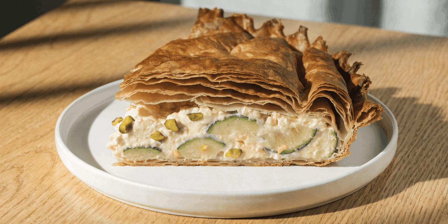 Courgette and Pistachio Filo Pie